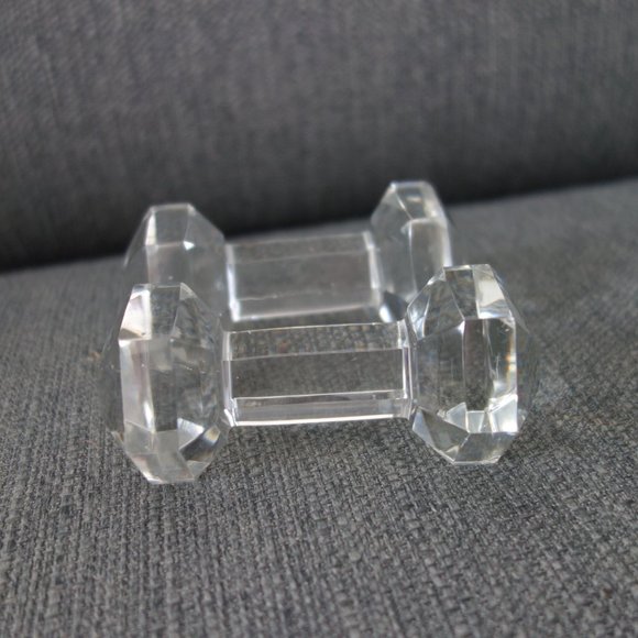 Set of Two(2) Glass Barbell Knife Rests - Picture 3 of 8